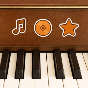 Music, Acoustic Guitar, Electric Guitar, Headphones, Record, Record Player, Hydroflask Sticker, Laptop Sticker, Water Bottle Sticker, Gift