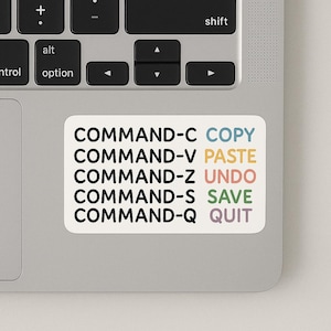 Keyboard Commands, Apple keyboard sticker, computer sticker, laptop sticker, friend gift, father’s day gift, handy gift, cute gift