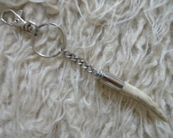 Antler tip bullet shell keychain key chain rustic recycled punk vintage upcycled organic nature found objects fathers day deer