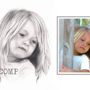 Custom portrait single subject 11 x 14 commissioned pencil realistic life like drawing pets dog cat baby children child gift special day image 4