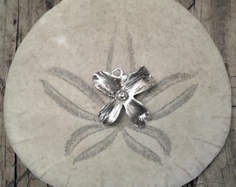 Vintage flower sterling silver charm 925 gift necklace bracelet India 3D birthday gift pendant floral classic textured handmade petals