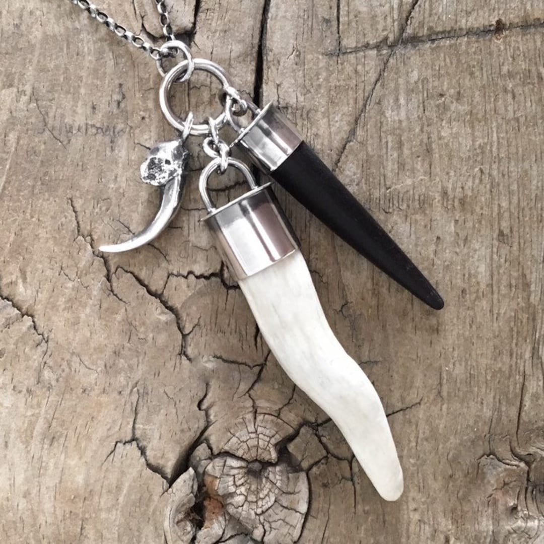 Rare Curvy Antler Horn Sterling Silver Owl Claw Talon Necklace Cast 925 Real Organic Black Detailed Textured Cornicello Pendant Talisman - Etsy Canada