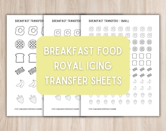 Breakfast Food Royal Icing Transfer Sheets - Instant Download