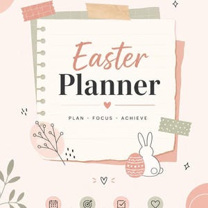 Easter Planner Notebook: Daily Organizer, Productivity Journal (Digital Download)