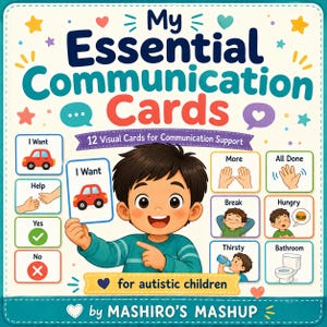 Autism Communication Cards | 12 Essential Visual Supports for Nonverbal Kids