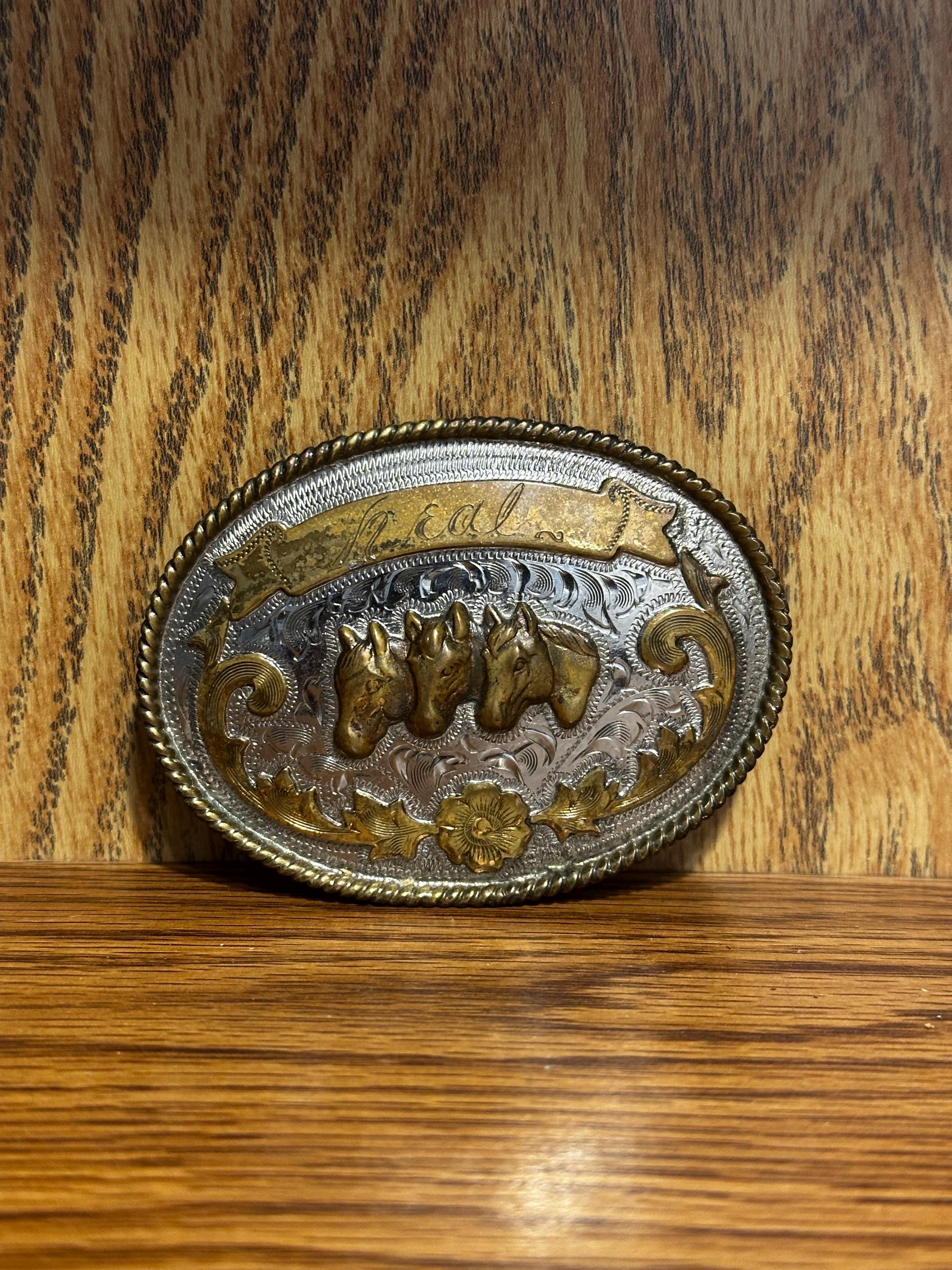 Vintage Montana Silversmiths Horse Head Belt Buckle - Etsy