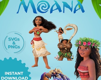 Moana Clipart PNG SVG Bundle: Transparent Background (Digital Download)