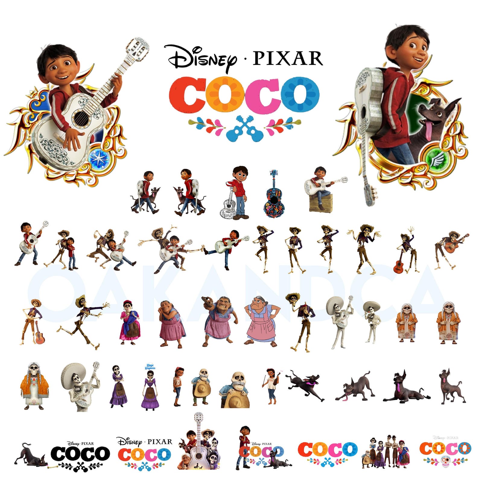 Coco PNG Clipart Bundle: Miguel, Alphabet, Backgrounds (digital ...
