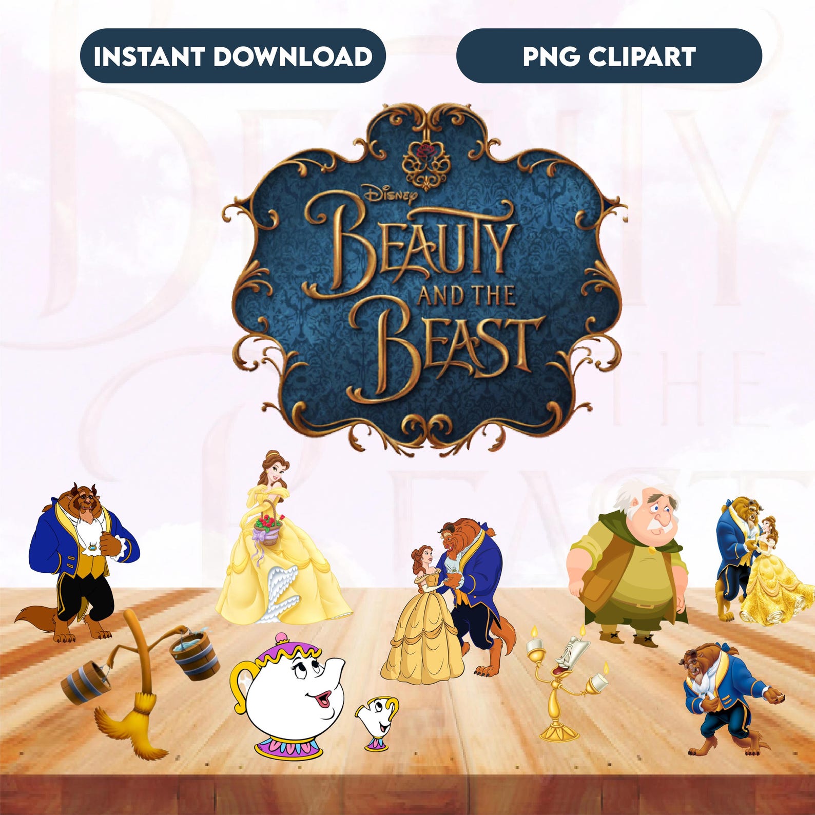 Beauty and the Beast Clipart | 35+ PNG Transparent Background (digital ...
