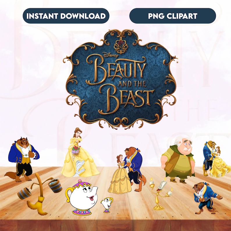 Beauty and the Beast Clipart | 35+ PNG Transparent Background (digital ...