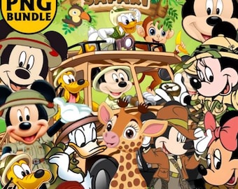 Mickey Safari PNG Clipart Bundle: 85+ Cartoon Graphics (Digital Download)