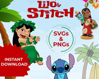 Lilo & Stitch Clipart, PNG SVG Design, T-Shirt, Mug, Poster (Digital Download)