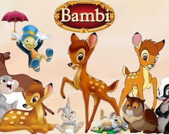 Bambi Clipart PNG Bundle: Transparent Background Animals (Digital Download)