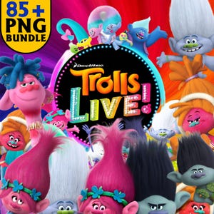 Trolls PNG Alphabet Bundle | 90+ High-Res Clipart | Digital Download for T-Shirts, Crafts, Stickers & DIY Projects transparent PNGs