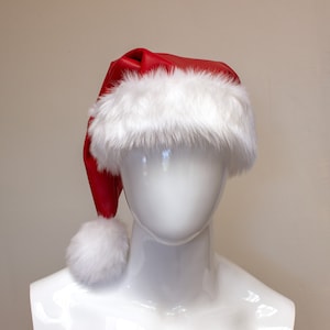 Premium Red Leather Santa Hat