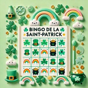 Bingo de la Saint-Patrick à imprimer | Printable St. Patrick’s Day Bingo Game | Jeu éducatif pour enfants