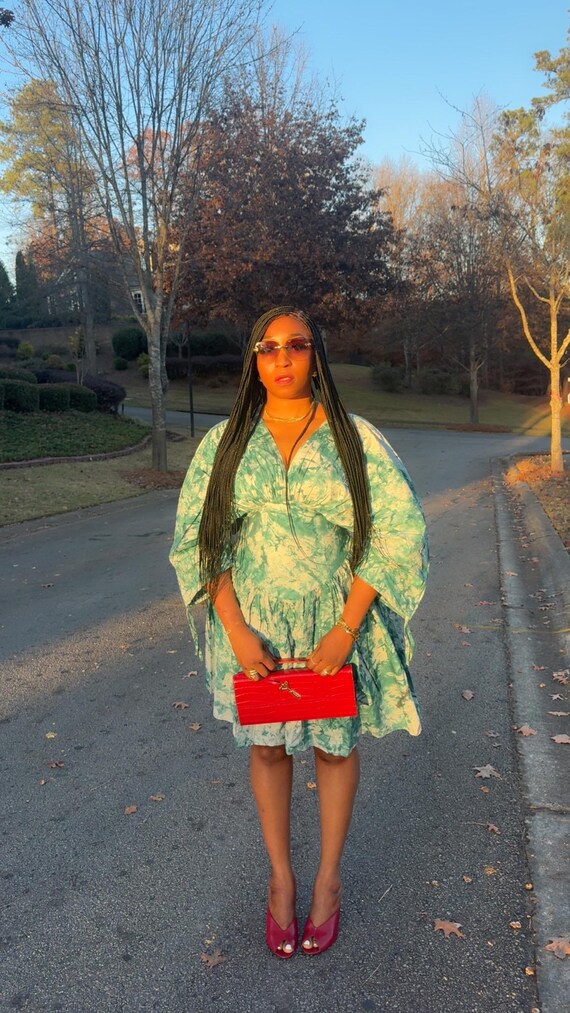 green emerald velvet dress Milly Maxi Dress in Green Tie Dye by ExVoto