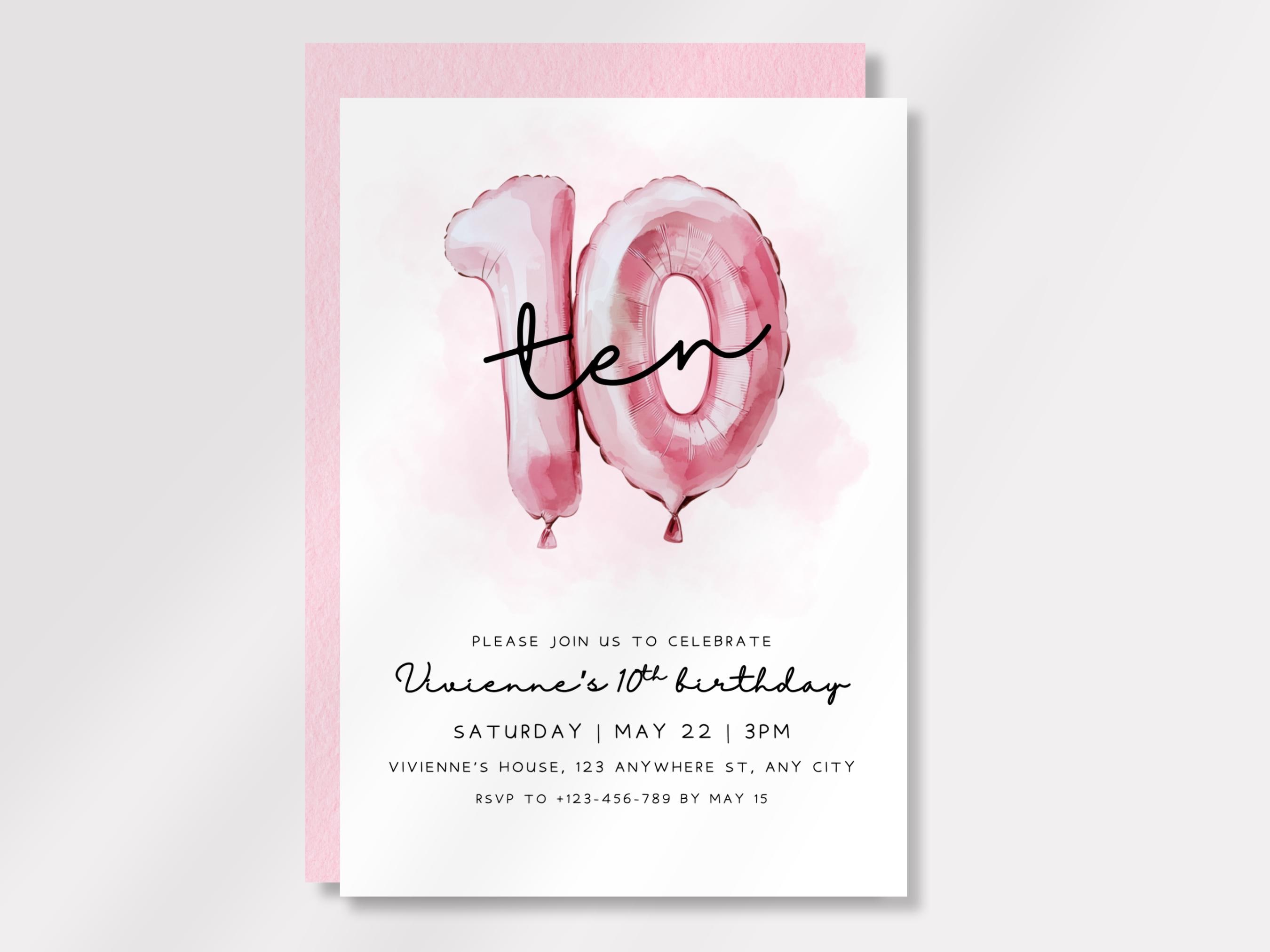 Geburtstagskarte Zum 10. Geburtstag Für Mädchen – Roségoldenes Design Mit Glitzernder „10“, Inkl. Umschlag, Gedruckt Auf 300g/m² Premium-Karton – Perfektes Geschenk Für Tochter, Nichte Oder Freundin