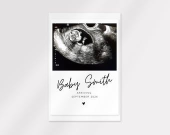 Minimalist Pregnancy Announcement Card: DIY Editable Canva Template (Digital Download)