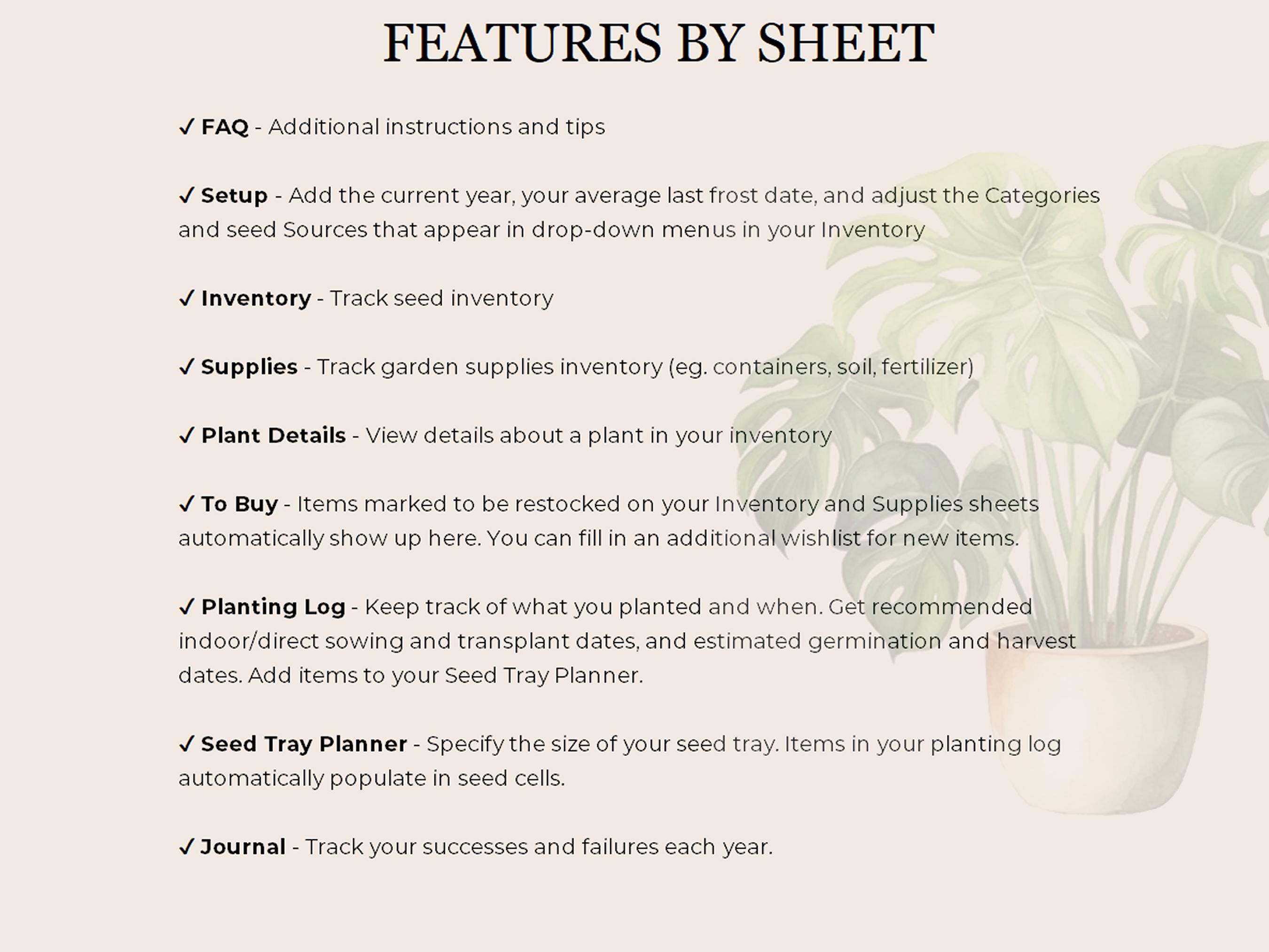 Garden Planner Excel Spreadsheet, Seed Inventory, Sowing Date Tracker ...
