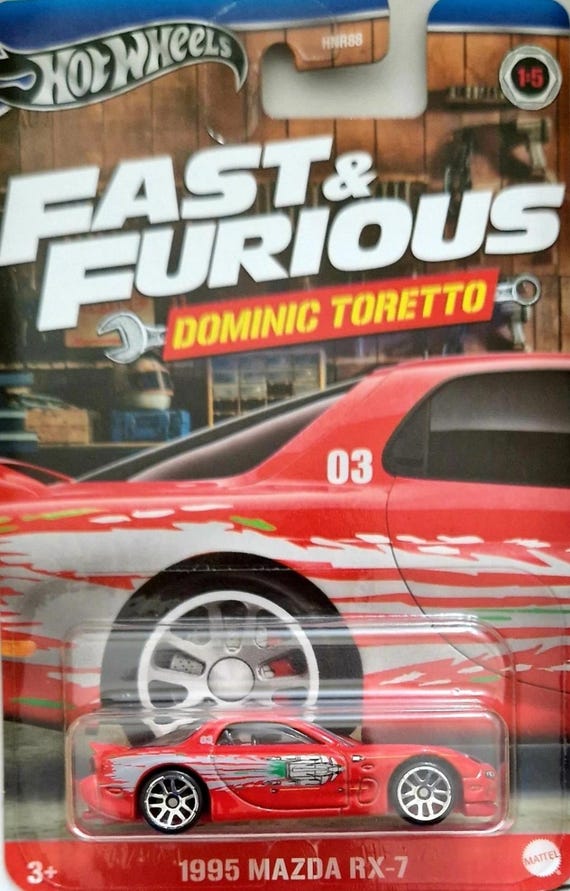 ◆未開封◆Fast＆Furious 1:64 1995 Mazda RX-7 Hot Wheels Fast & Furious 95 Mazda RX-7 Free Boxed Shipping - Etsy