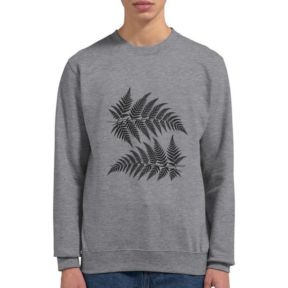 Unisex Fern Leaf Crewneck Sweatshirt | Soft Cotton Blend, Fitted Style
