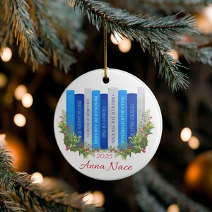 Personalized Book Lover Gift | Wizarding World Inspired Ceramic Ornament | Literary Christmas Decor | Custom Bookish Decor