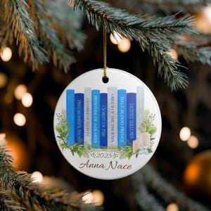 Personalized Book Lover Gift | Wizarding World Inspired Ceramic Ornament | Literary Christmas Decor | Custom Bookish Decor