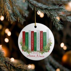 Personalized Book Lover Gift | Wizarding World Inspired Ceramic Ornament | Literary Christmas Decor | Custom Bookish Decor