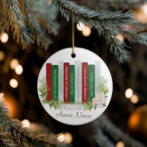 Personalized Book Lover Gift | Wizarding World Inspired Ceramic Ornament | Literary Christmas Decor | Custom Bookish Decor