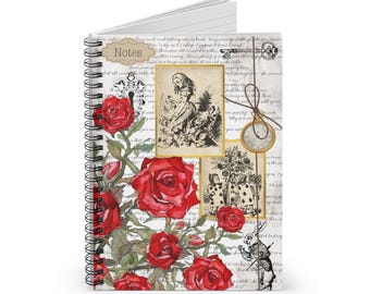 Cuaderno espiral / diario rayado de Alicia en el país de las maravillas