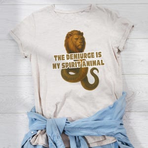 Camiseta Demiurgo Gnóstico, Camiseta Gráfica Apócrifa, Camiseta Unisex Suave, Camiseta Animal Espiritual, Ropa Oculta Esotérica