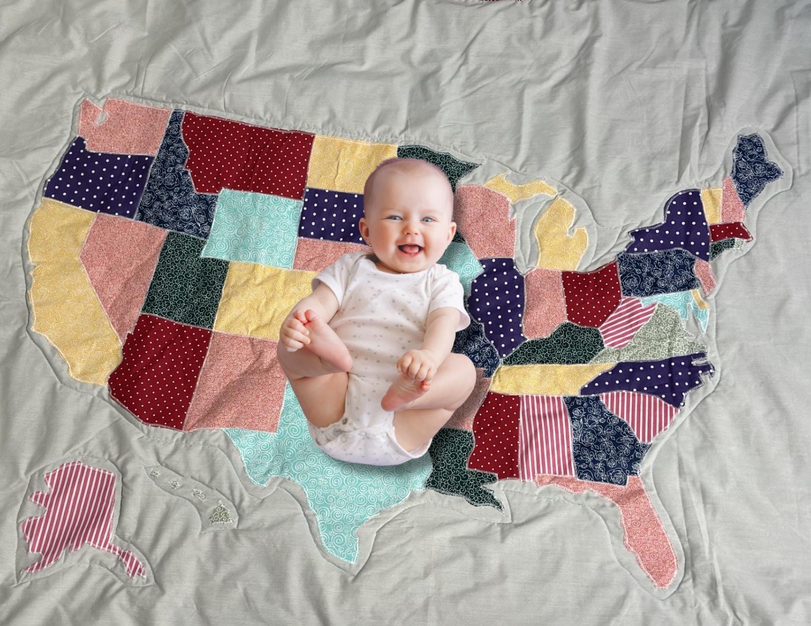 Beautiful US Map Quilt - Lovingly handmade (5 Quilts)