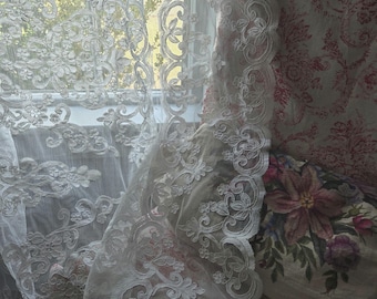 Romantic Lace Curtain Panels/Raised pattern/2 available