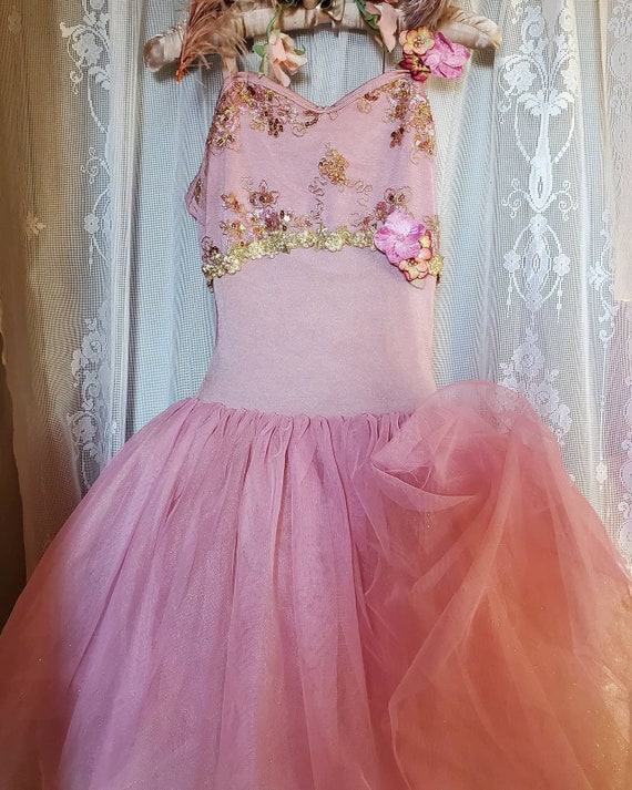 Vintage Pink & Gold French Ballet Ball Dress/Cost