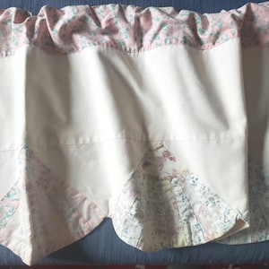 Vintage Handmade Patchwork Valance/ Pastel Colours