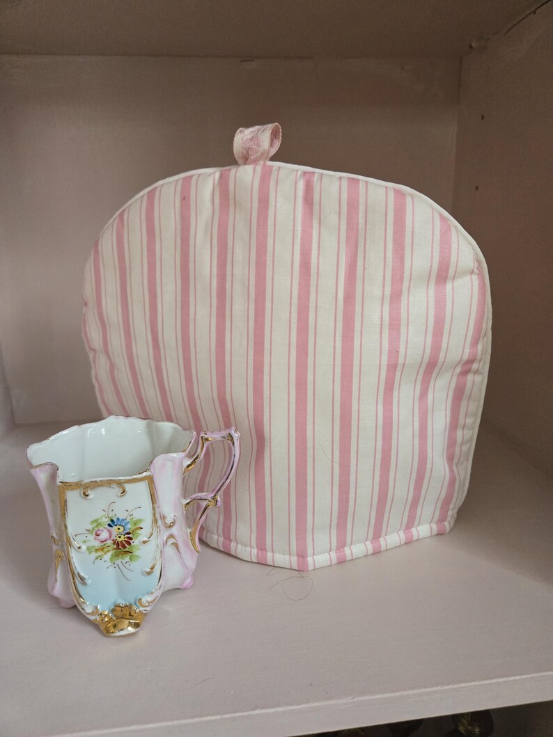 Vintage Handmade French Toile Tea Cosy - 4 Cup Teapot image 10