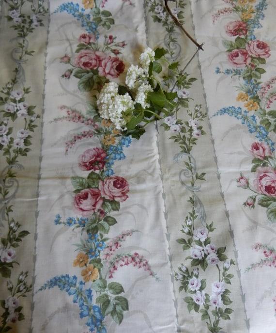 Vintage/Approx 8yds/Designer Cotton Fabric,/Extra Wide/ Curtain Fabric/Soft furnishing