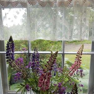 Beautiful Floral Short Sheer Valance/Four available