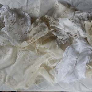 Group of Cotton Lace Pieces for Repurposing