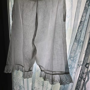 A Pr of Cotton Vintage English Bloomers Soft White/ Lace Edged