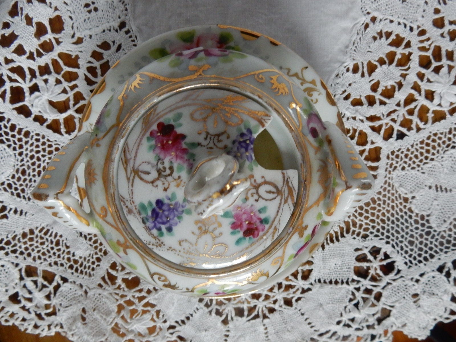 Antique Porcelain Jam/condiment Server/afternoon Tea - Etsy
