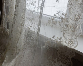 Exquisite Cotton/Rayon Lace Curtain Panels, 86"L/ Free Shipping/8 Available