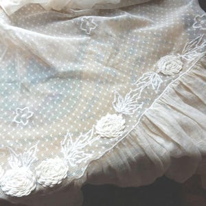 A Linen & Cotton Curtain Panel/Cottagecore/ with Gathered Flounce/Open Weave/ Free Shipping/8 Available