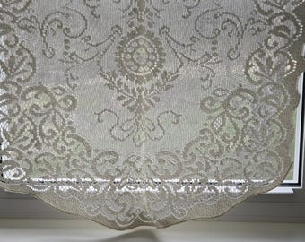 Vintage Small Cotton Lace Shaped Window Valance/ Cream