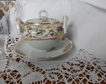 Antique Porcelain Jam/Condiment Server/Afternoon Tea