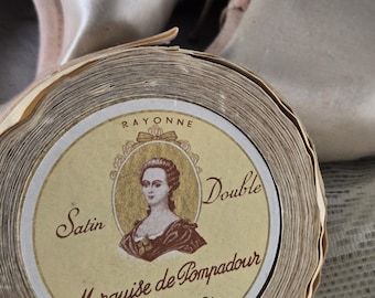 Antique French Ribbon Roll/Double faced Rayon Satin/Ballet Pink/RESERVED