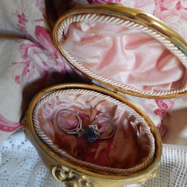 Antique Art Nouveau Trinket Box/Trademark J.B./ Shabby Chic Jewelry Box/Free Shipping