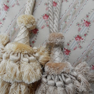 Pair Vintage FrenchTiebacks with Cotton Tassels/Free Shipping