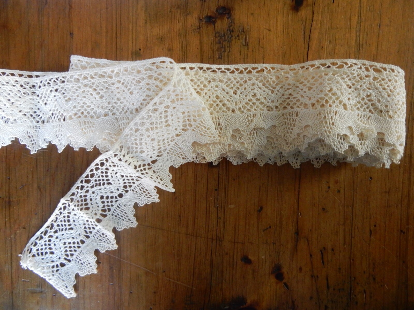 Vintage French Handmade Lace Trim/shelf Edging/ 5 Yds Plus Etsy Canada
